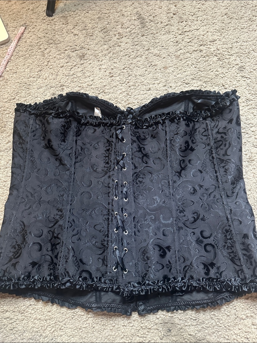 Black Lace Brocade Corset Top  Halloween Ready SIZE 6X